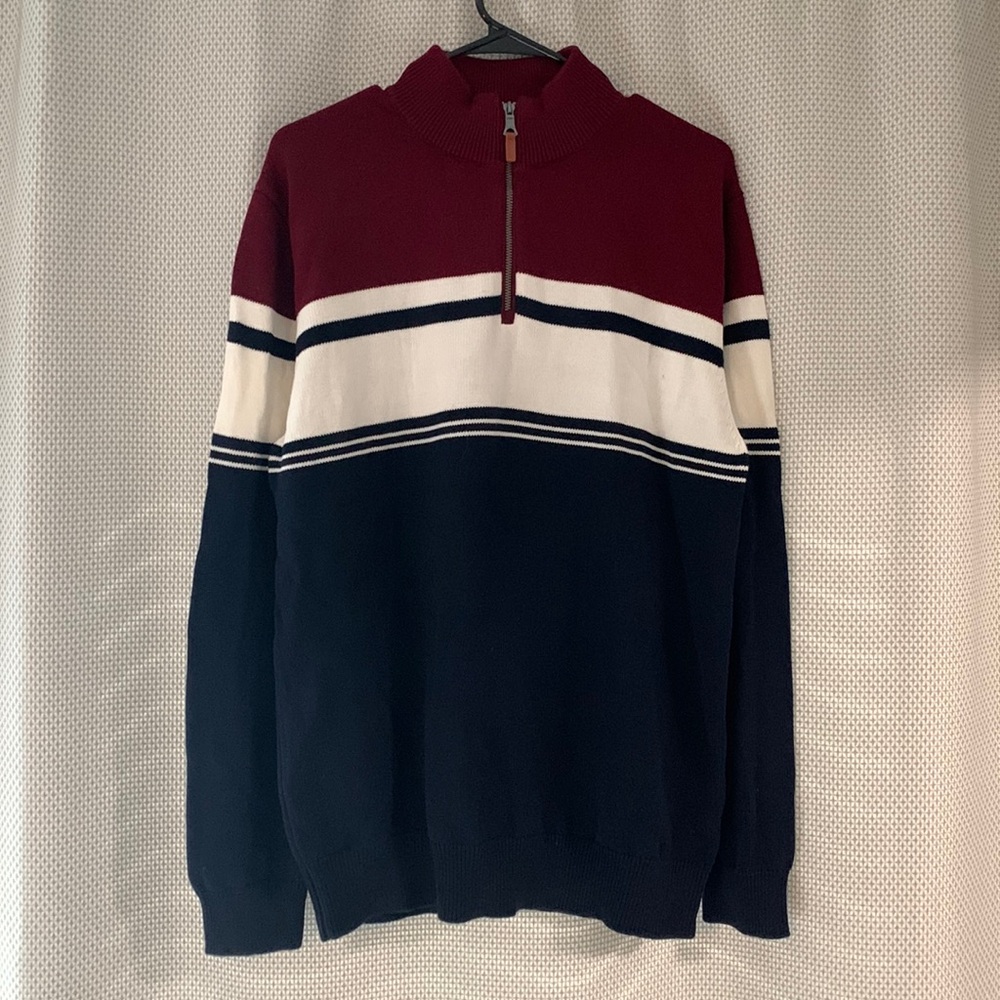 NWOT Striped Polo Sweater, Large